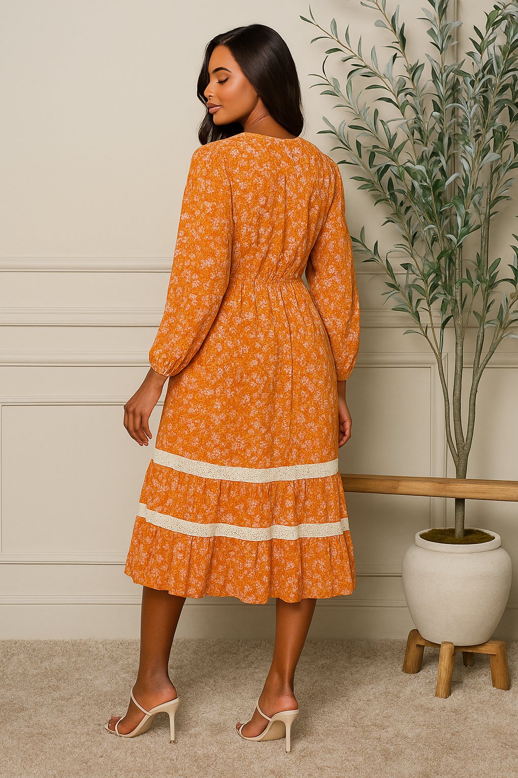 Amis Girl Floral Midi Dress