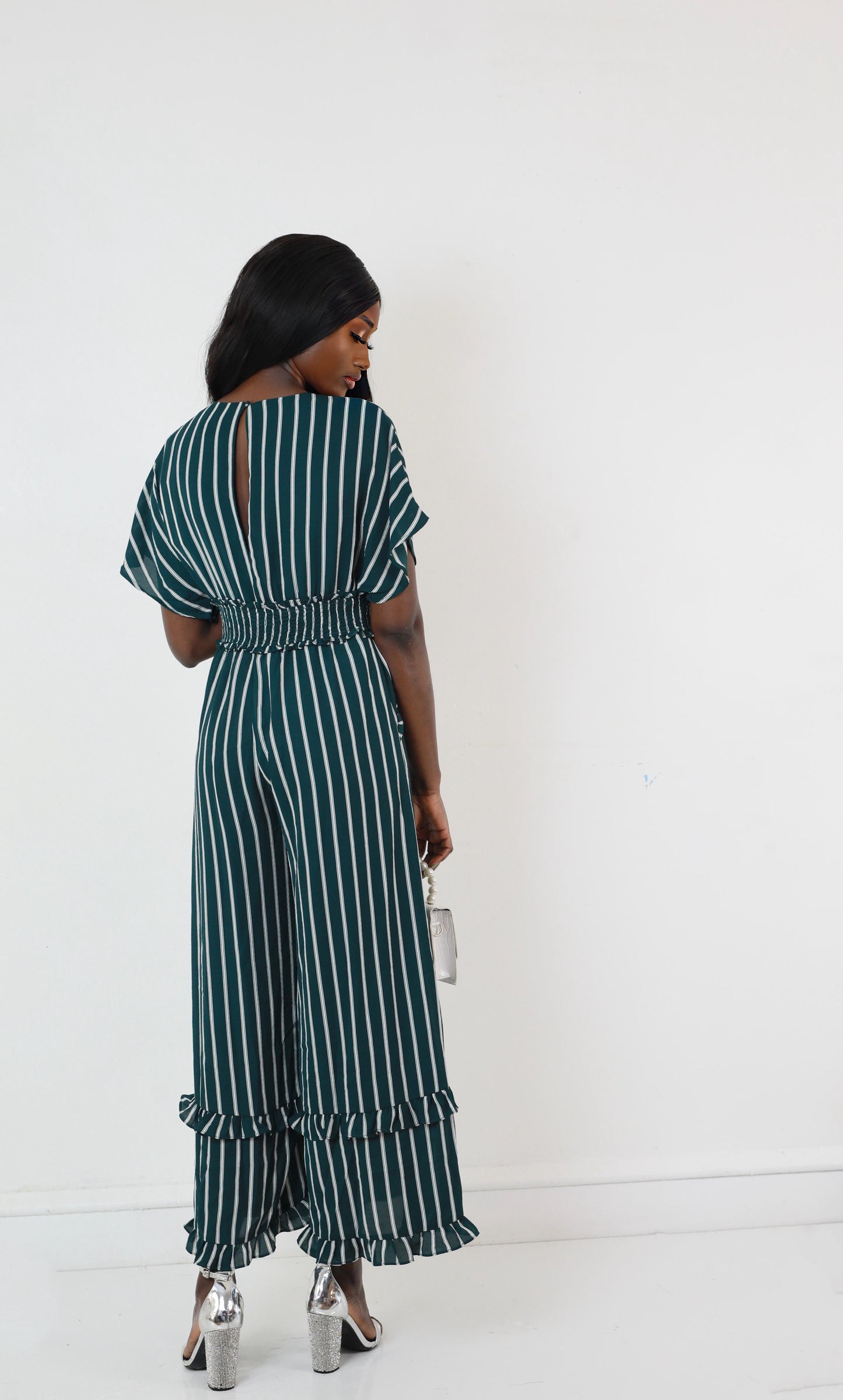 Comfort Exclusive Jumpsuit with Green stripes -Faithfully Her