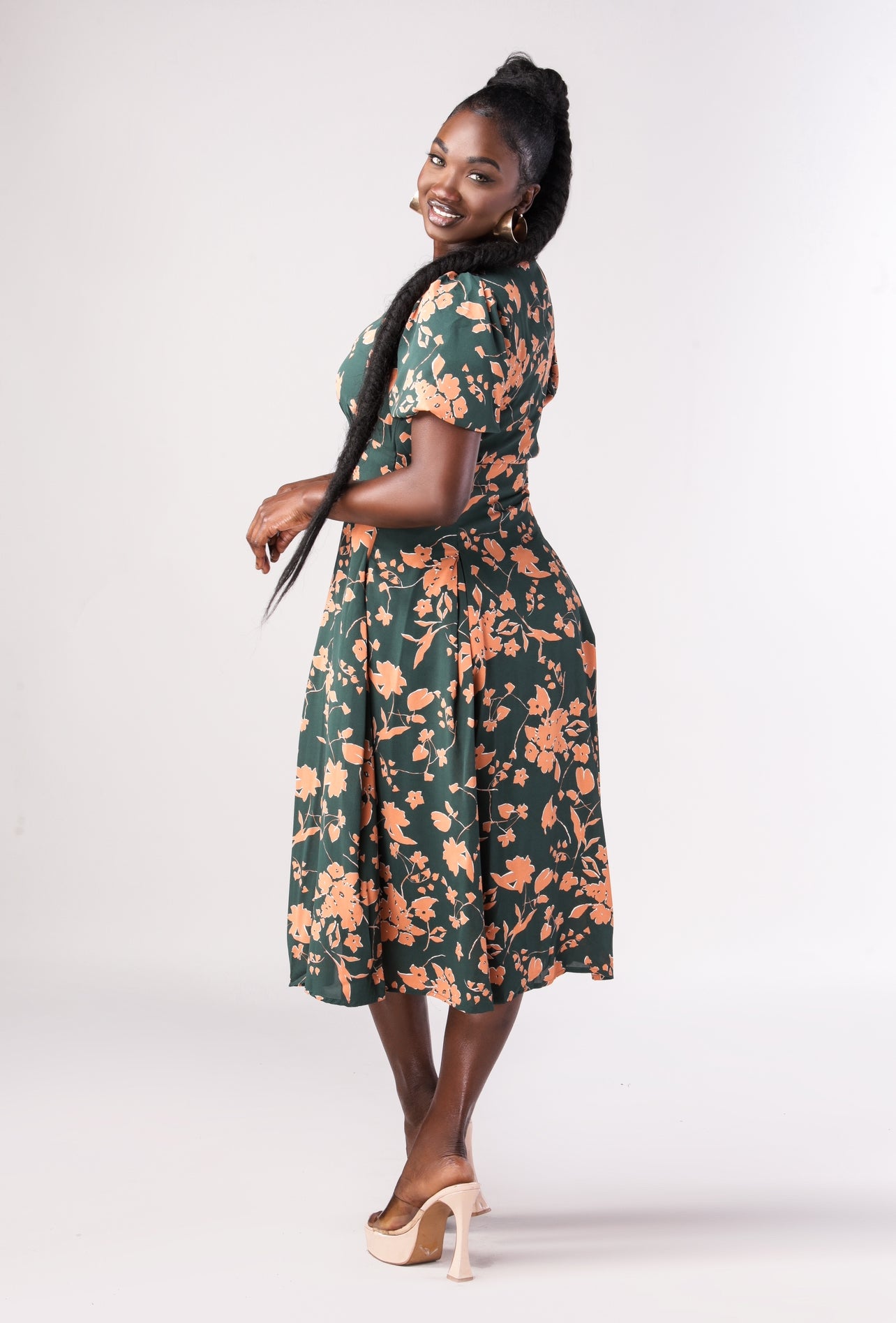 Luna Green Midi Dress