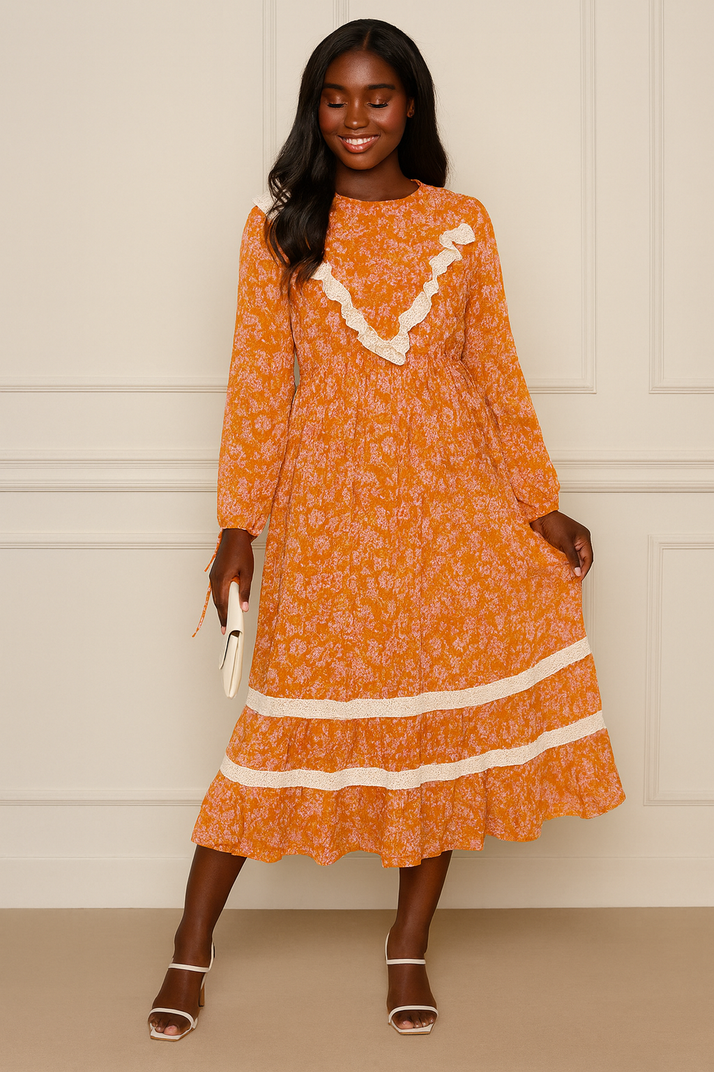 Amis Girl Floral Midi Dress