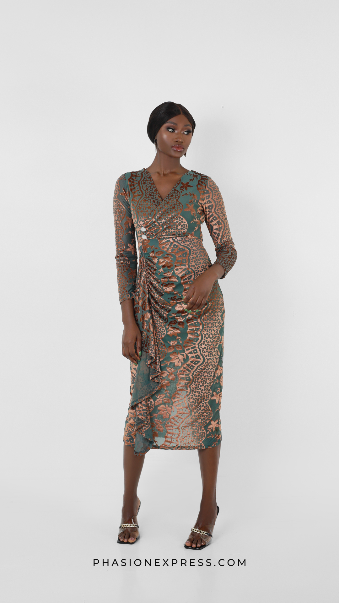 Drip In Class Maxi  Temperament V Neck Dress - Faithfully Her